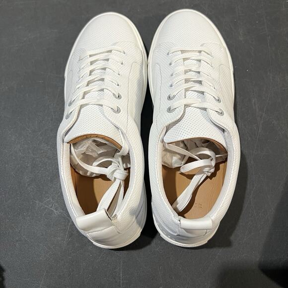 Aether Dalton Sneakers Mens 10 White Leather Casual Lace Up Perforated - Picture 8 of 10